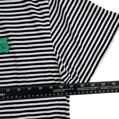 Teddy Fresh T-Shirt Mens Large Striped Short Sleeve Tee Black White Bear Button