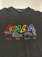 Vintage Italy Tourist T Shirt Sz XL Souvenir Rome Pisa Embroidered 90s