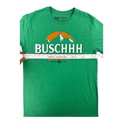Brew City Men Medium T-Shirt Bush Light Beer Graphic Heather Green Cotton Blend