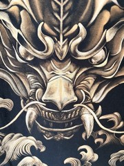 Hand Painted Dragon T-Shirt Bleach Art Unique Handmade Size L