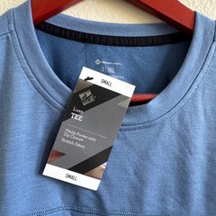 Members Mark Luxe Tee Mens Small Blue Moonlight Short Sleeve Media Pocket C21102