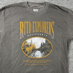 RUTD Explorers California Graphic T-Shirt Mens XL Gray Vintage Wash Nature Tee