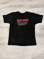 Vintage Sopranos Shirt Mens Large Black Family HBO Promo Crime Drama 2001 Y2K