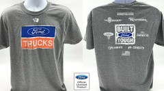 Gray T-Shirt – Ford Trucks Logo w/ F-250 Powerstroke, F-150, Raptor & V8 Emblem