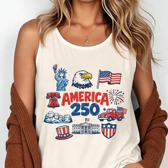 4th of July America Doodle Patriotic USA Tank Top
