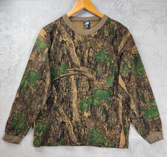 Vintage 90s Ace Sportswear Trebark Camo Chest Pocket Long Sleeve Large USA Made