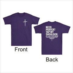 2 Sided Christian Jesus Need Prayer Tap My Shoulder Print T-Shirt S23