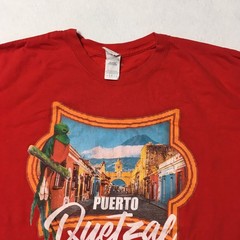 Red Puerto Quetzal Guatemala Mens T-shirt L