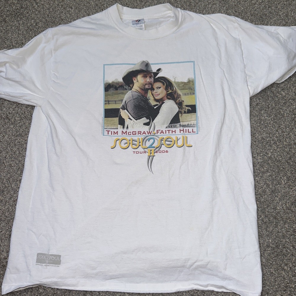 Tim McGraw Faith Hill Shirt Soul 2 Soul Concert Tour 2006 cities White Medium
