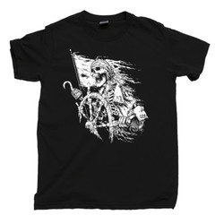 Pirate Sailor T Shirt Blackbeard Ship Jolly Roger Skull Crossbones Scallywag Tee