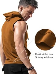Men’s Workout Hooded Tank Tops Sleeveless Gym Training Bodybuilding T Shirt