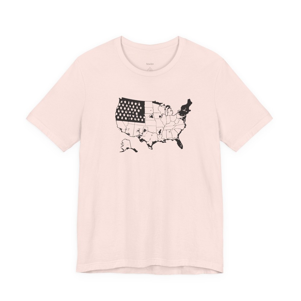 t shirt-unisex- | US Map Outline -howlen free shipping