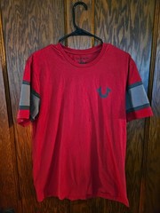 True Religion Red Contrast Paneled T-shirt