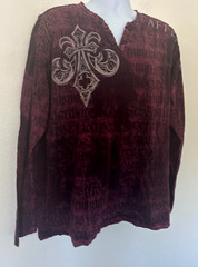 Vintage Affliction Buckle Shirt 2XL Burgundy Lava Wash Goth Y2K Grunge Mall USA