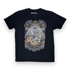 Nightfilth Y2K Cat Party Black Graphic Tee in Vintage Tattoo Style Uni Sz Large
