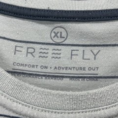 Free Fly T-Shirt Mens XL Stripe Pocket Short Sleeve Bamboo Sage Green Crewneck