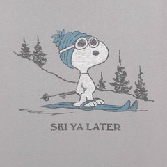 Men’s Peanuts Snoopy Ski Ya Later Short Sleeve Graphic T-Shirt – Gray XXL NWT