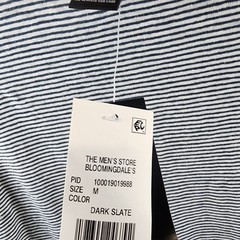 The Men’s Store at Bloomingdale’s Striped Linen Tee Men’s Size Medium Dark Slate