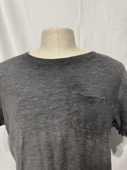 Carbon Tshirt Distressed Gray Longer Length Chest Pocket Men’s Medium