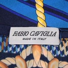 Fabio Caviglia NWOT Short Sleeve T-Shirt Size ~4XL in Blue/Multi Silk Blend