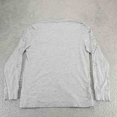 True Religion Shirt Mens Large Gray Heather Spellout Long Sleeve Crew Neck