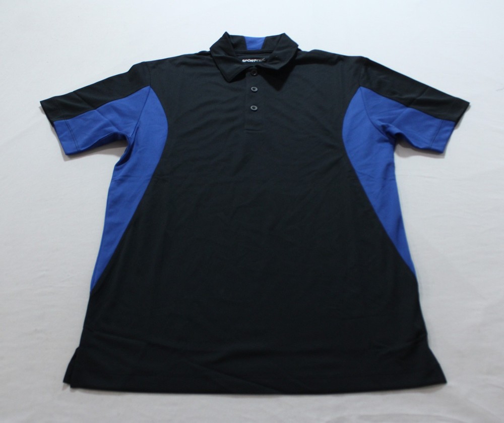 Sport-Tek Men’s Side Blocked Micropique Polo EH6 Black/True Royal Small
