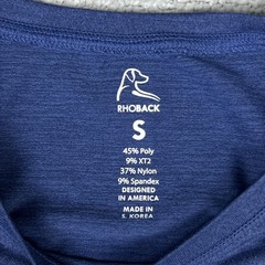 Rhoback Shirt Mens Small Blue Performance Tech Dog Logo Everyday Stretch Tee