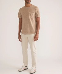 Marine Layer Vintage Heavy Slub Pocket Tee Mens Small Taupe Soft $54 NWT