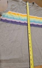 KAVU Men’s Sleeveless Crew Neck Knit T-Shirt L Gray Multicolor Striped