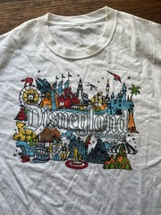 Men’s Disneyland T-Shirt White Spell-Out XL Resort Mickey Rides Tour Rides Vacay