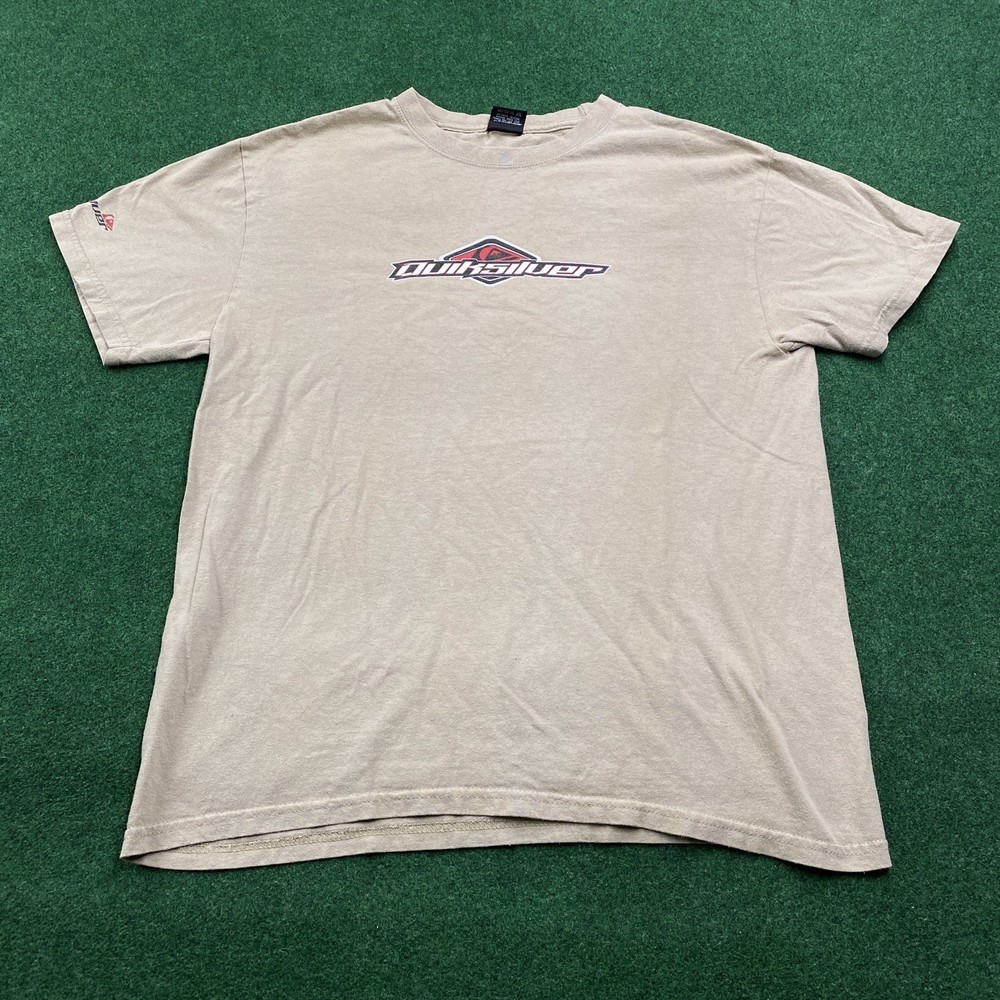 Vintage Quiksilver Shirt Mens M Brown 90S Y2K Surf Skate Grunge Punk Beach Tee