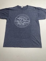 Vintage Jerzees Dri-Power Men’s Large Blue Gator Gray Short Sleeve T-Shirt