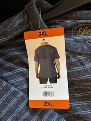 NWT Jachs T Shirt Mens XXL Blue Pin Stripes Pocket Crew Neck