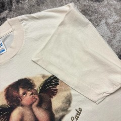 Vintage Art Shirt Mens XL 90s Raphael Sistine Madonna Cherub Angel Jesus God