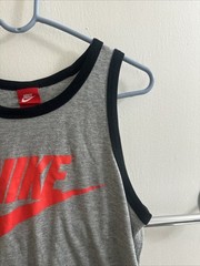 Nike Sportswear Ace Logo Ringer Icon Tank Mens Small Black Gray Red Tag
