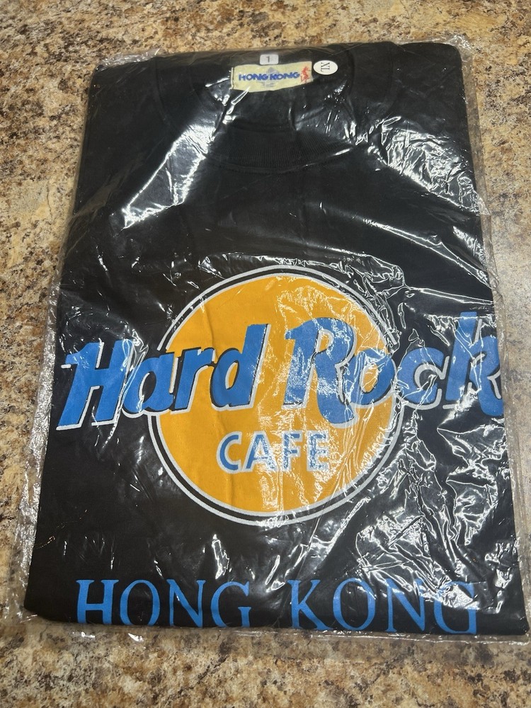 Vintage 90’s Hard Rock Cafe – Hong Kong -Black Shirt Men’s XL New!!