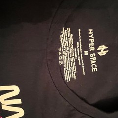NASA Astronaut Graphic T Shirt Black Short Sleeve Crew Neck Size M Hyper Space