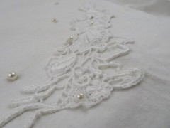 VTG 80s Oneita T-Shirt Mens XXL Single Stitch Lace Beads Embroidered 3D Graphic