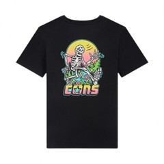 Converse 2XL Men’s T-Shirt Black Retro Cons Bones Skeleton Sunrise Cotton New
