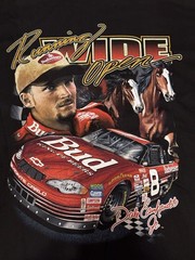 Vtg 2000 NASCAR DALE EARNHARDT JR. #8 RUNNING WIDE OPEN Budweiser Tshirt Sz XL