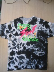 Retro Vintage Surf Style Tie-Dye T-Shirt – Black/Gray/White – size Large