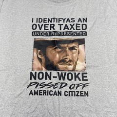 Non Woke American Citizen Shirt Mens 5XL Gray Political Graphic Tee Patriotic