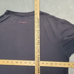 Patagonia Shirt Mens Large Blue Grunge Retro Nature Made in USA Organic Cotton