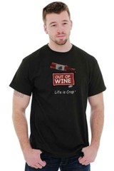 Life Is Crap Wine Drinking Wino Funny Gift Womens Graphic Crewneck T Shirt Tee