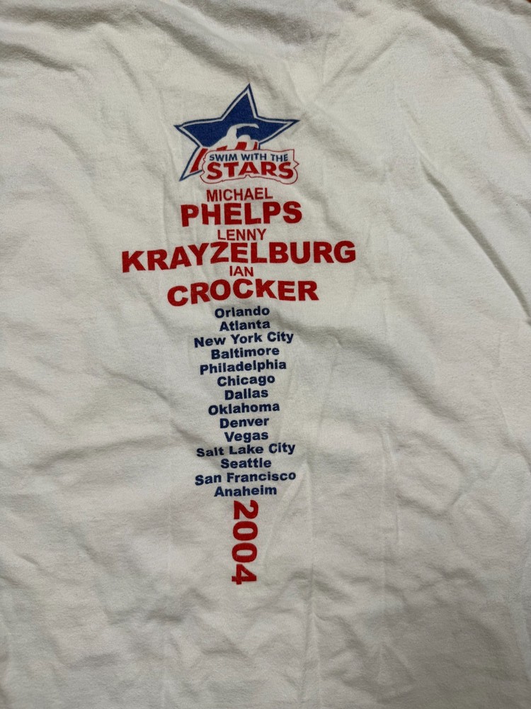 Vintage Y2K Swim W/ The Stars Speedo Camp Michal Phelps Hanes Beefy Mens Large