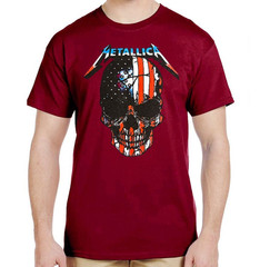 METALLICA AMERICAN SKULL PUNK ROCK Black T Shirt