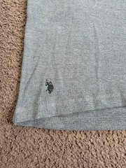 U.S. Polo Assn Mens Large Thermal Shirt Gray Black Raglan Long Sleeve NWT