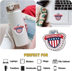 4 Pcs 250th Independence Day US Stickers Military Gifts, 250 Years of America, F