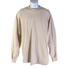 Bellagio Spirit Jersey Mens Large Tan Long Sleeve Puff Print Las Vegas USA Made