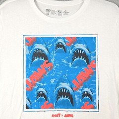 JAWS Shirt Mens Extra Large XL WHITE NEFF Casual Movie Poster Shark Horror NWT